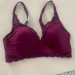 Maidenform Purple Lace-Trim Wireless Bra - Unbranded